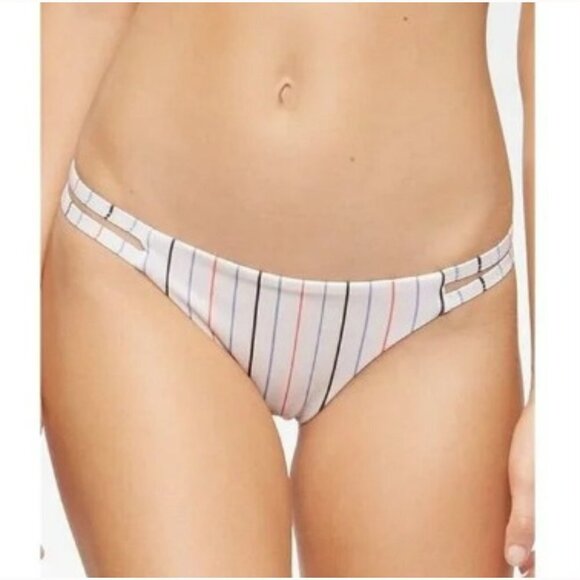 Tavik Women's Horizon Stripe Tapioca Vine Swim Bikini Bottom - L - Picture 1 of 8